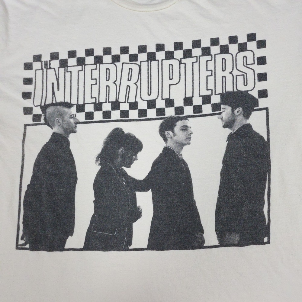 VTG The Interrupters Graphic T Shirt Mens Med Cream Band Tee Gildan Softstyle